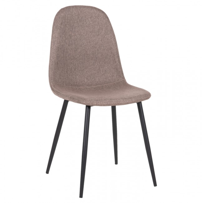 Καρέκλα "LEONARDO" από μέταλλο/ύφασμα σε χρώμα μαύρο/σκούρο μπεζ 42x49,5x89