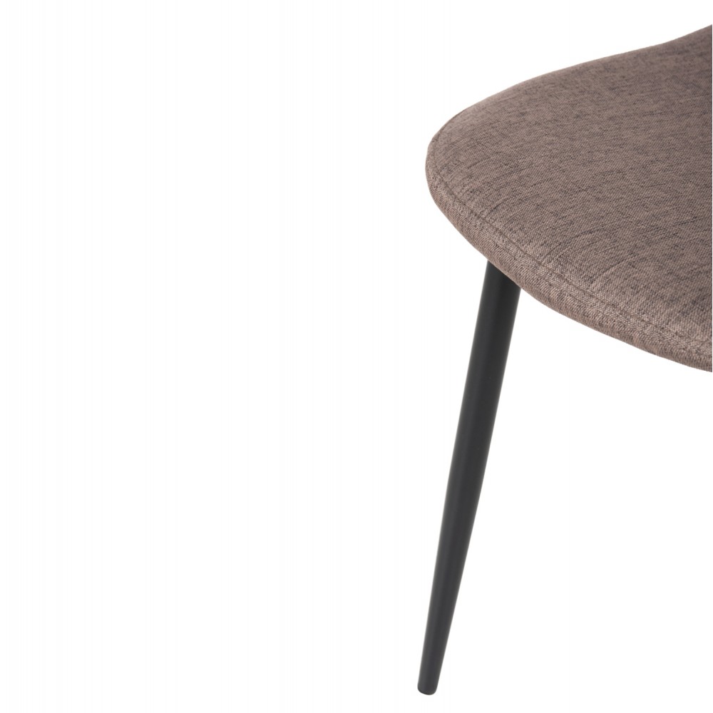 Καρέκλα "LEONARDO" από μέταλλο/ύφασμα σε χρώμα μαύρο/σκούρο μπεζ 42x49,5x89