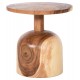 Τραπέζι βοηθητικό "PUMBE" από ξύλο σε χρώμα φυσικό Φ39,5x40