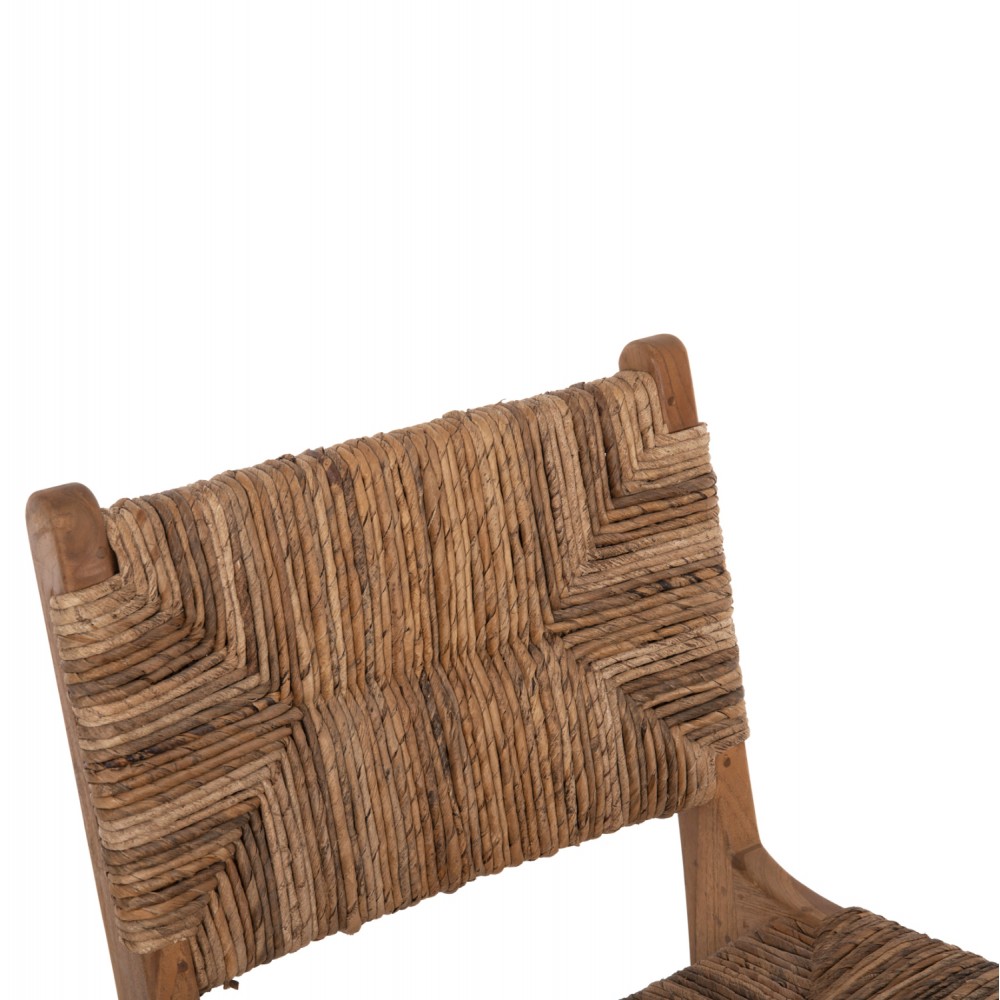 Σκαμπό μπαρ "WALTER" από ξύλο/ψάθα σε φυσικό χρώμα 46x55x105