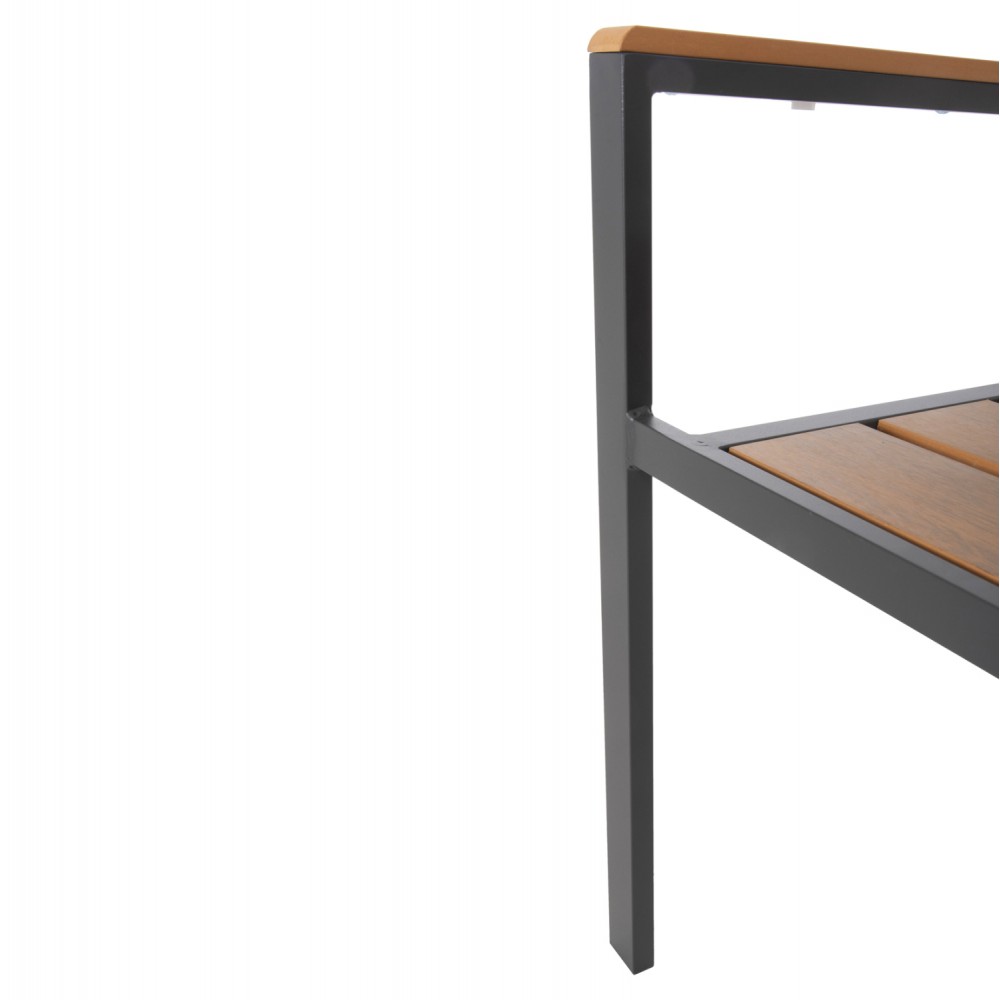 Πολυθρόνα "SAGA" από αλουμινίου/polywood σε ανθρακί/φυσικό χρώμα 55x55x86