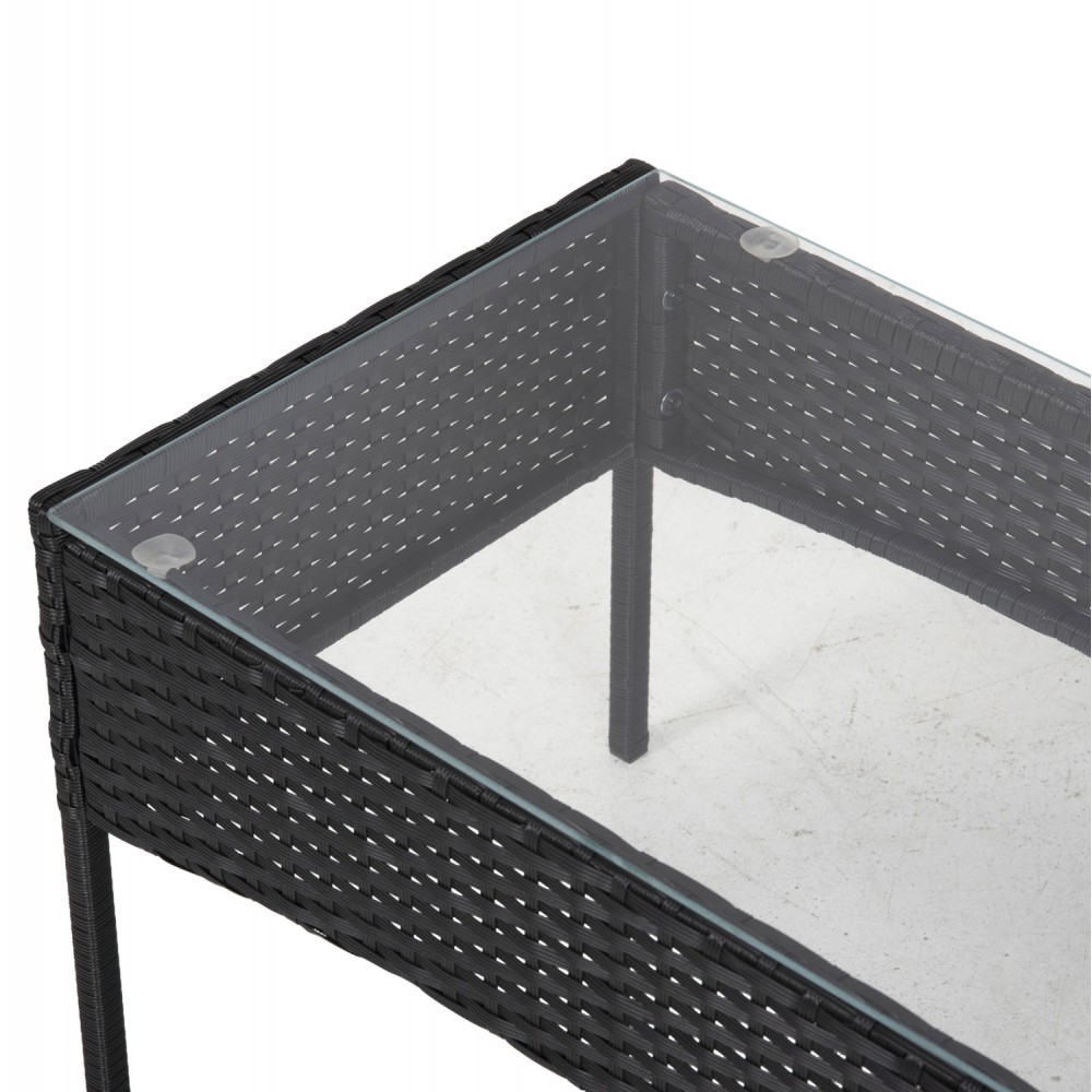 Σετ εξωτερικού χώρου "STASIA" από μέταλλο/ρατταν σε χρώμα μαύρο 75,5x37,5x38,5