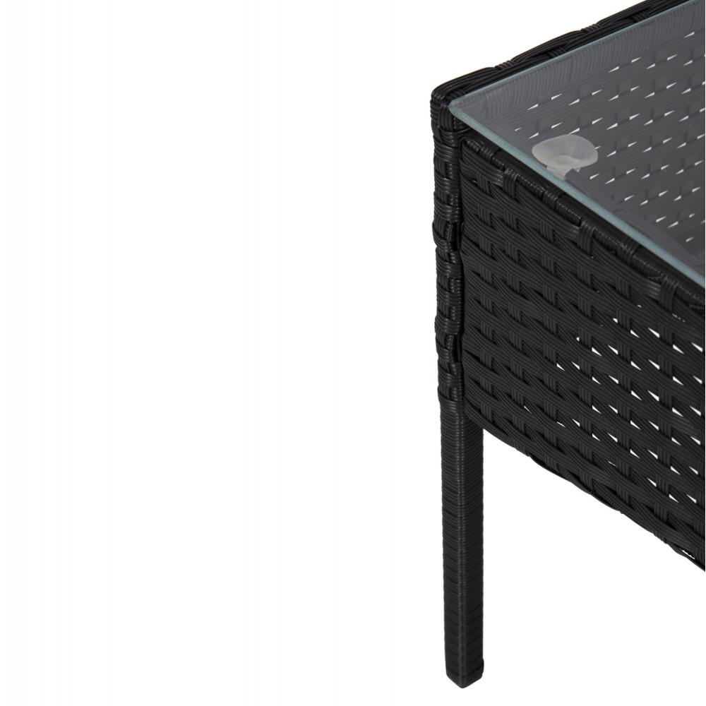 Σετ εξωτερικού χώρου "STASIA" από μέταλλο/ρατταν σε χρώμα μαύρο 75,5x37,5x38,5