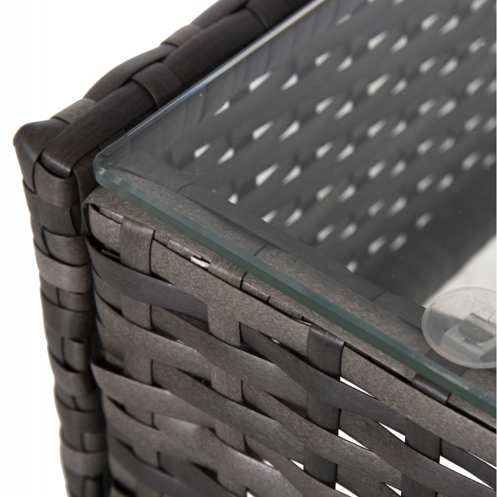 Σετ εξωτερικού χώρου "STASIA" από μέταλλο/ρατταν σε χρώμα γκρι 75,5x37,5x38,5