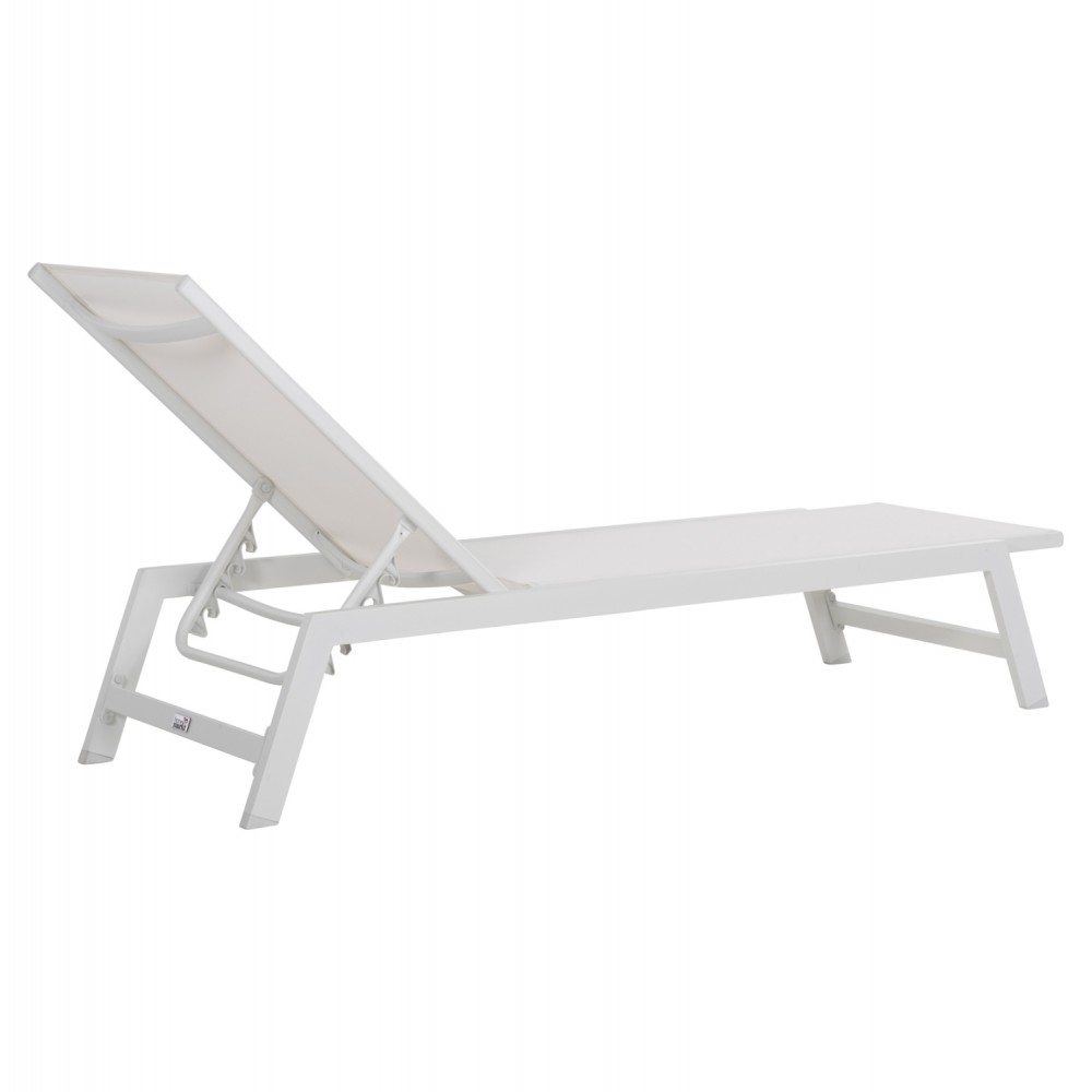 Ξαπλώστρα "RABIA" από αλουμίνιο/textilene σε λευκό χρώμα 191,5x55,5x89,5