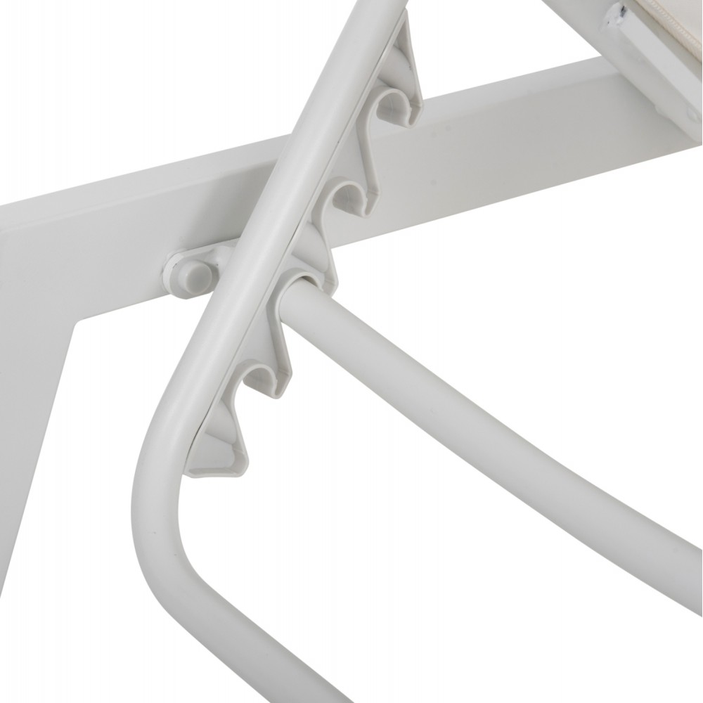 Ξαπλώστρα "RABIA" από αλουμίνιο/textilene σε λευκό χρώμα 191,5x55,5x89,5