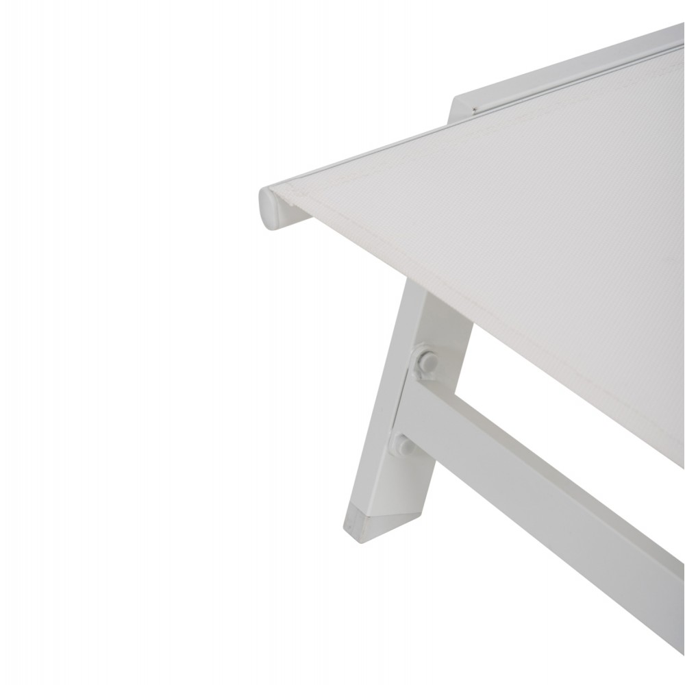Ξαπλώστρα "RABIA" από αλουμίνιο/textilene σε λευκό χρώμα 191,5x55,5x89,5