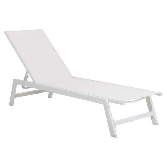 Ξαπλώστρα "RABIA" από αλουμίνιο/textilene σε λευκό χρώμα 191,5x55,5x89,5