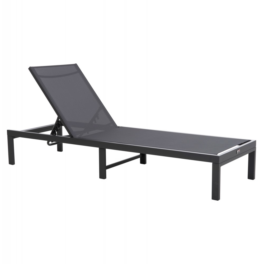 Ξαπλώστρα "THATCHER" από αλουμίνιο/textilene σε ανθρακί χρώμα 196,5x64,5x92