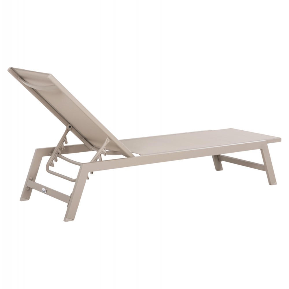 Ξαπλώστρα "RABIA" από αλουμίνιο/textilene σε σαμπανί χρώμα 191,5x55,5x89,5