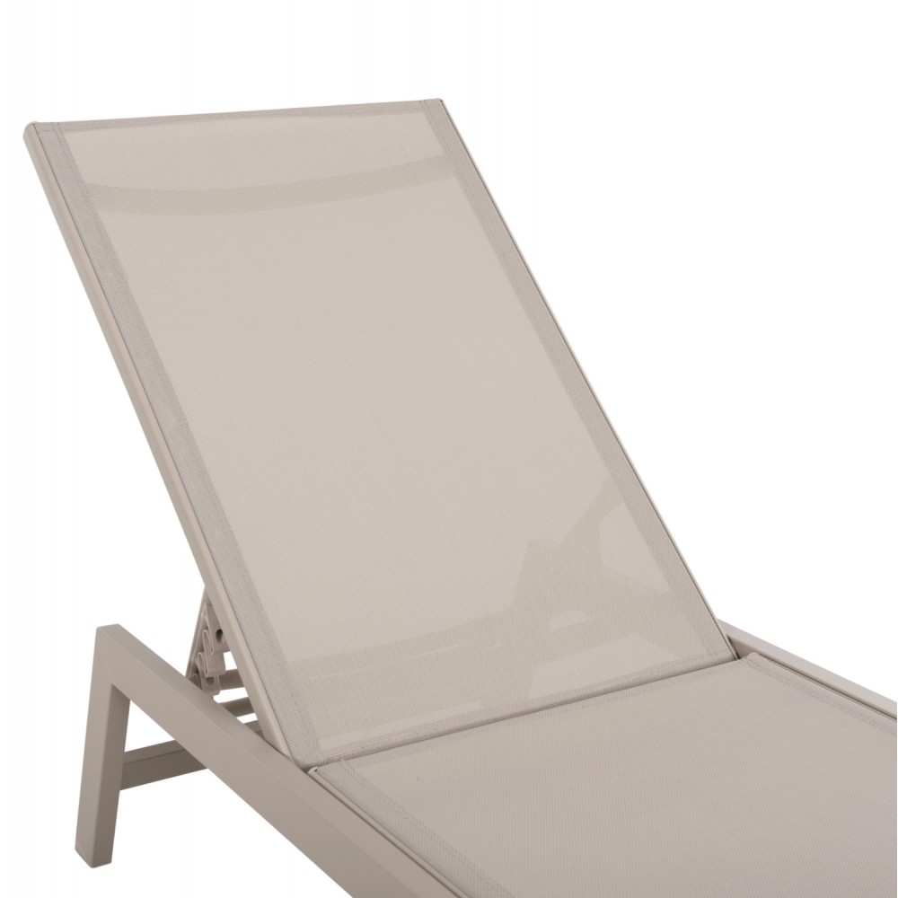 Ξαπλώστρα "RABIA" από αλουμίνιο/textilene σε σαμπανί χρώμα 191,5x55,5x89,5