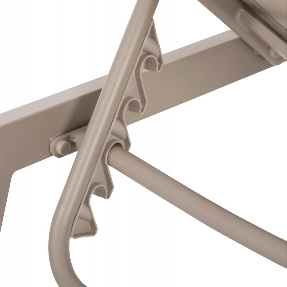 Ξαπλώστρα "RABIA" από αλουμίνιο/textilene σε σαμπανί χρώμα 191,5x55,5x89,5