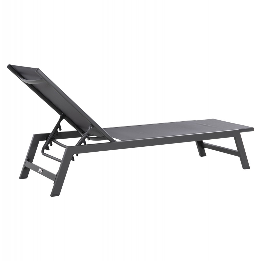 Ξαπλώστρα "RABIA" από αλουμίνιο/textilene σε ανθρακί χρώμα 191,5x55,5x89,5