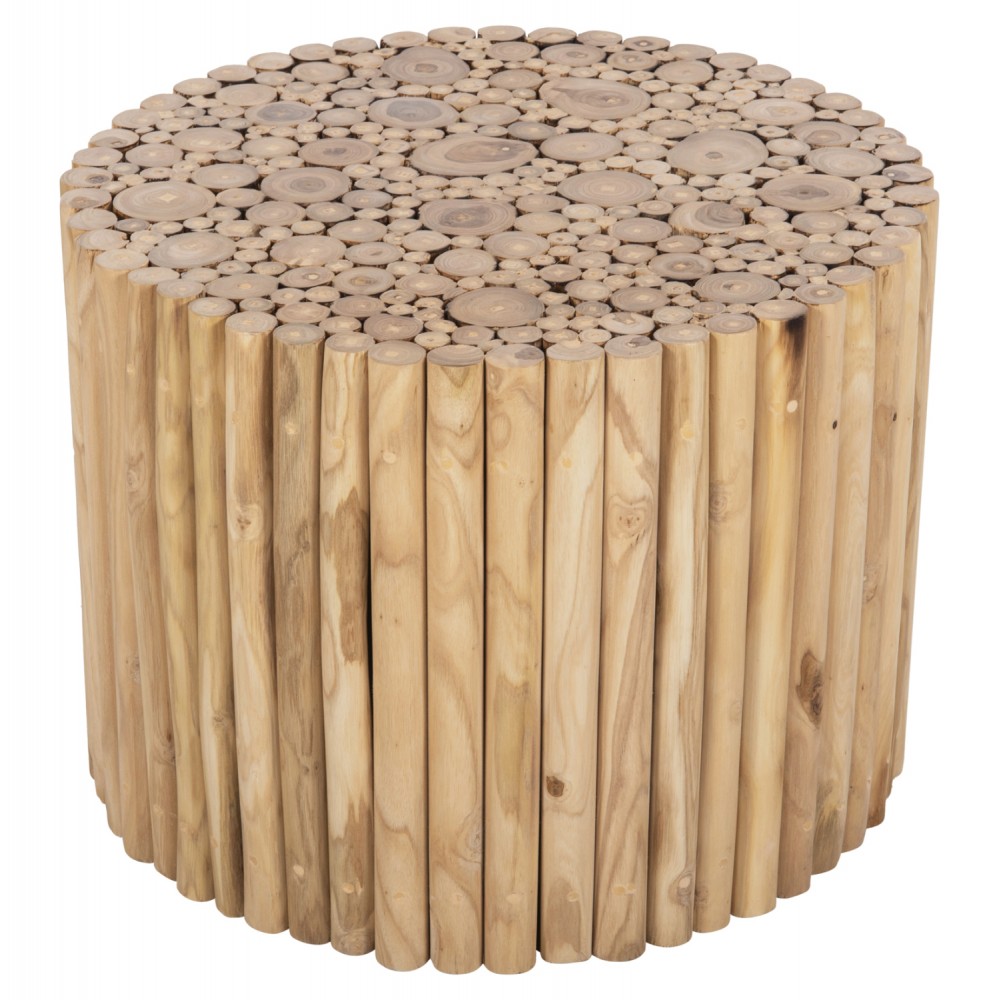 Τραπέζι σαλονιού "COOTER" από ξύλο σε χρώμα φυσικό Φ60,5x46