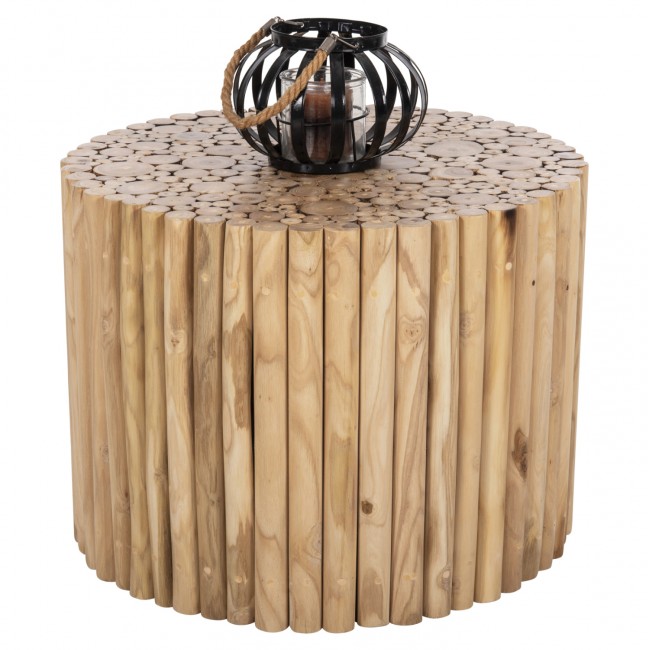 Τραπέζι σαλονιού "COOTER" από ξύλο σε χρώμα φυσικό Φ60,5x46