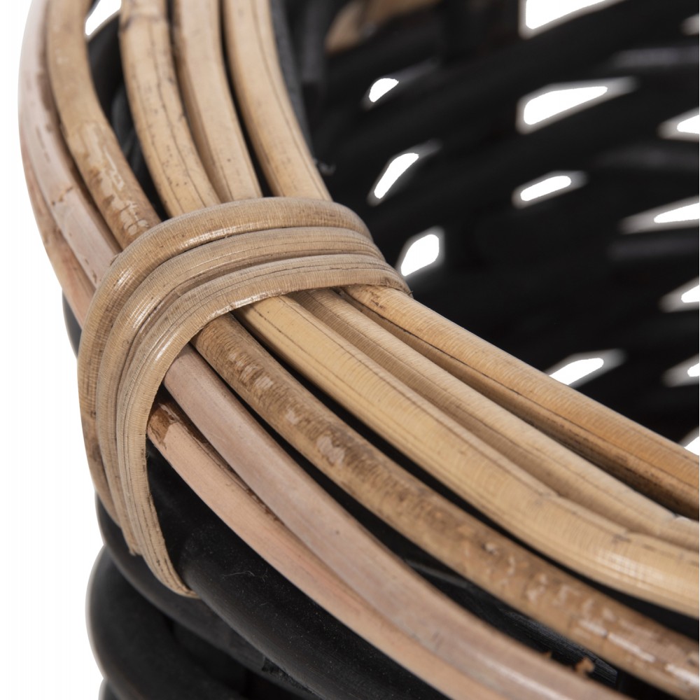 Σετ καλάθια 'POTTS" από ρατταν σε χρώμα φυσικό/μαύρο Φ61x50-60