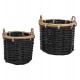 Σετ καλάθια 'POTTS" από ρατταν σε χρώμα φυσικό/μαύρο Φ61x50-60