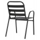 Καρέκλα εξωτερικού χώρου "PRELUDE" από μέταλλο/αλουμίνιο σε μαύρο χρώμα 54x56x79