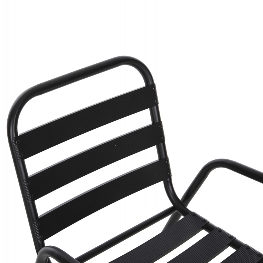 Καρέκλα εξωτερικού χώρου "PRELUDE" από μέταλλο/αλουμίνιο σε μαύρο χρώμα 54x56x79