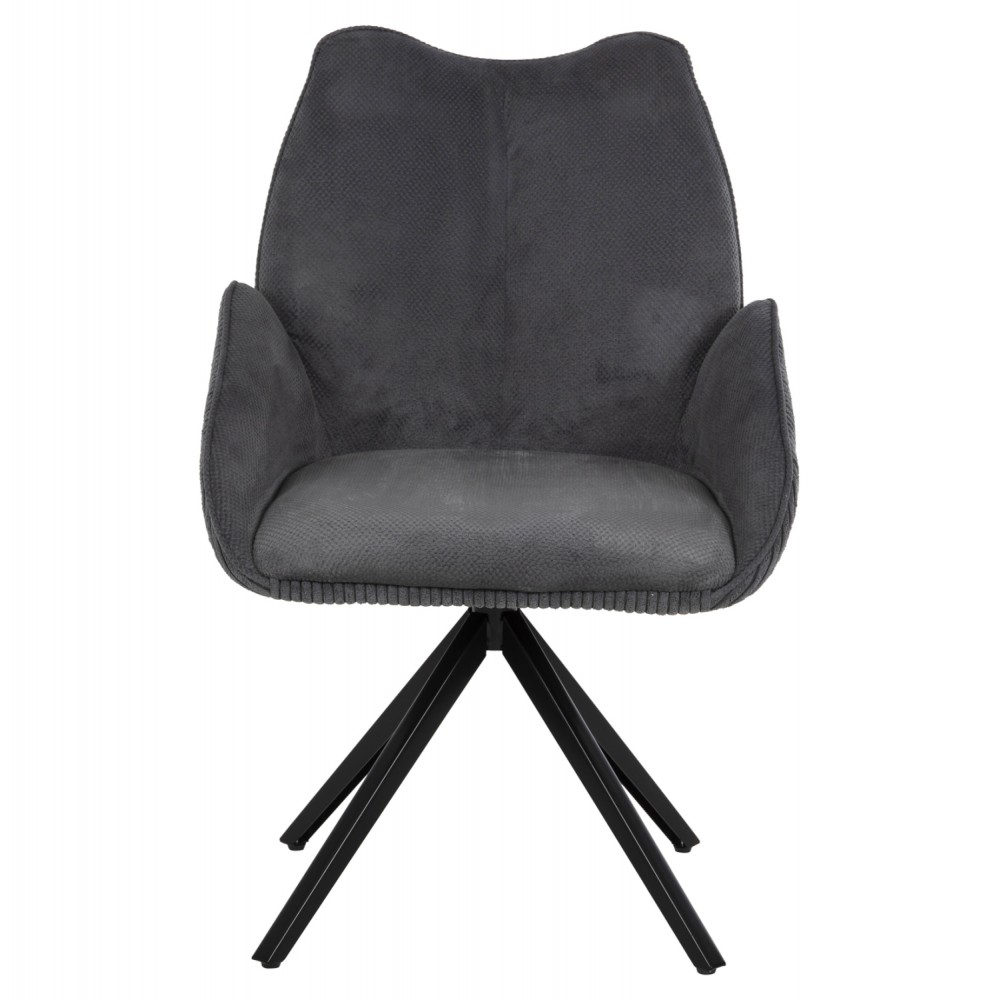 Πολυθρόνα "SHAI" από μέταλλο/ύφασμα σε χρώμα μαύρο/γκρι 61x63x93
