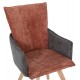 Πολυθρόνα "REX" από ξύλο/ύφασμα σε χρώμα κεραμιδί/γκρι 53x60x93