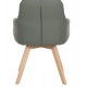 Πολυθρόνα "DEW" από ξύλο/ύφασμα σε χρώμα φυσικό/πράσινο 56,5x62x81,5
