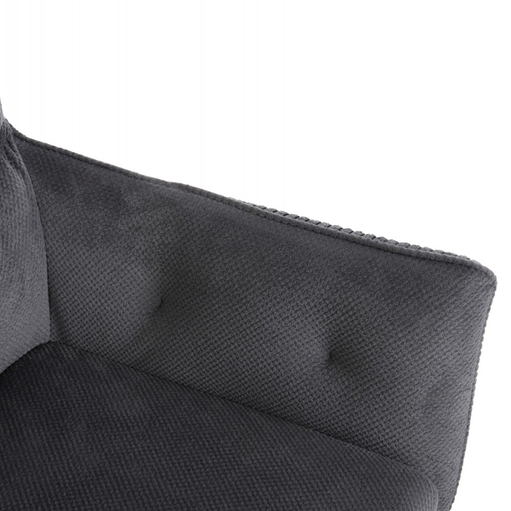 Πολυθρόνα "QUILL" από ξύλο/ύφασμα σε χρώμα φυσικό/γκρι 61x57,5x91