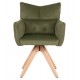 Πολυθρόνα "QUILL" από ξύλο/ύφασμα σε χρώμα φυσικό/πράσινο 61x57,5x91