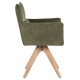 Πολυθρόνα "QUILL" από ξύλο/ύφασμα σε χρώμα φυσικό/πράσινο 61x57,5x91