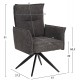 Πολυθρόνα "ZORIN" από μέταλλο/ύφασμα σε χρώμα μαύρο/γκρι 64x66x94,5