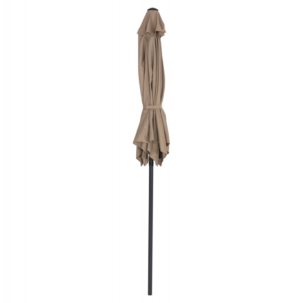 Ομπρέλα "KACEN" από αλουμίνιο/πολυεστέρα σε ανθρακί/μόκα χρώμα Φ250x236