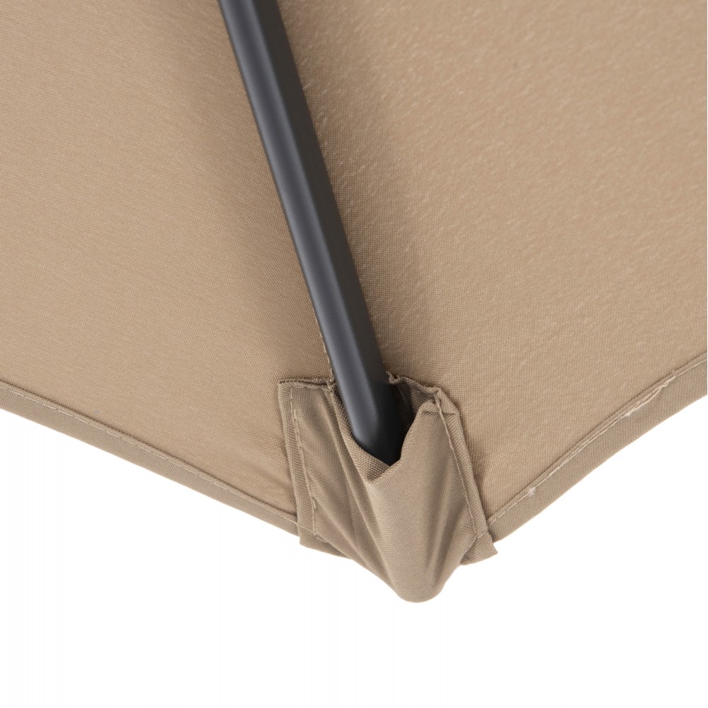 Ομπρέλα "KACEN" από αλουμίνιο/πολυεστέρα σε ανθρακί/μόκα χρώμα Φ250x236