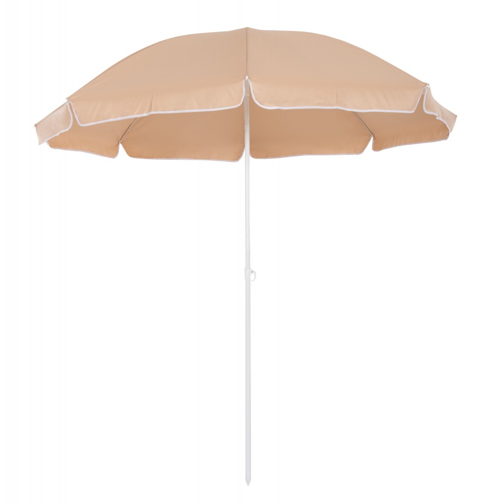 Ομπρέλα παραλίας "RANDALL" από μέταλλο/ύφασμα σε λευκό/μόκα χρώμα Φ200