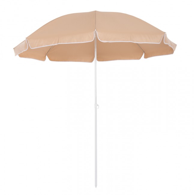 Ομπρέλα παραλίας "RANDALL" από μέταλλο/ύφασμα σε λευκό/μόκα χρώμα Φ200