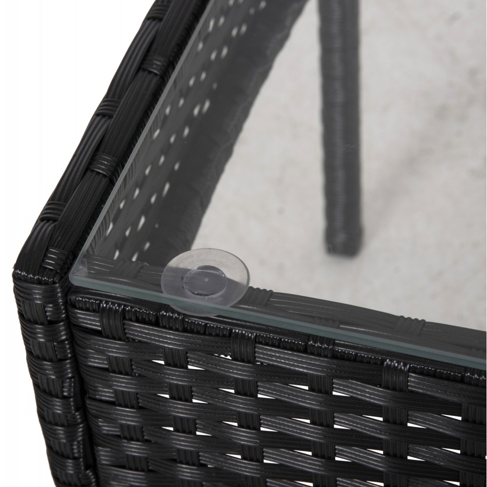 Σετ εξωτερικού χώρου "STASIA" από μέταλλο/ρατταν σε χρώμα μαύρο 75,5x37,5x38,5