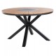 Τραπέζι στρόγγυλο ''MORIL'' από αλουμίνιο/ξύλο σε ανθρακί/φυσικό χρώμα Φ120