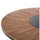 Τραπέζι στρόγγυλο ''MORIL'' από αλουμίνιο/ξύλο σε ανθρακί/φυσικό χρώμα Φ120