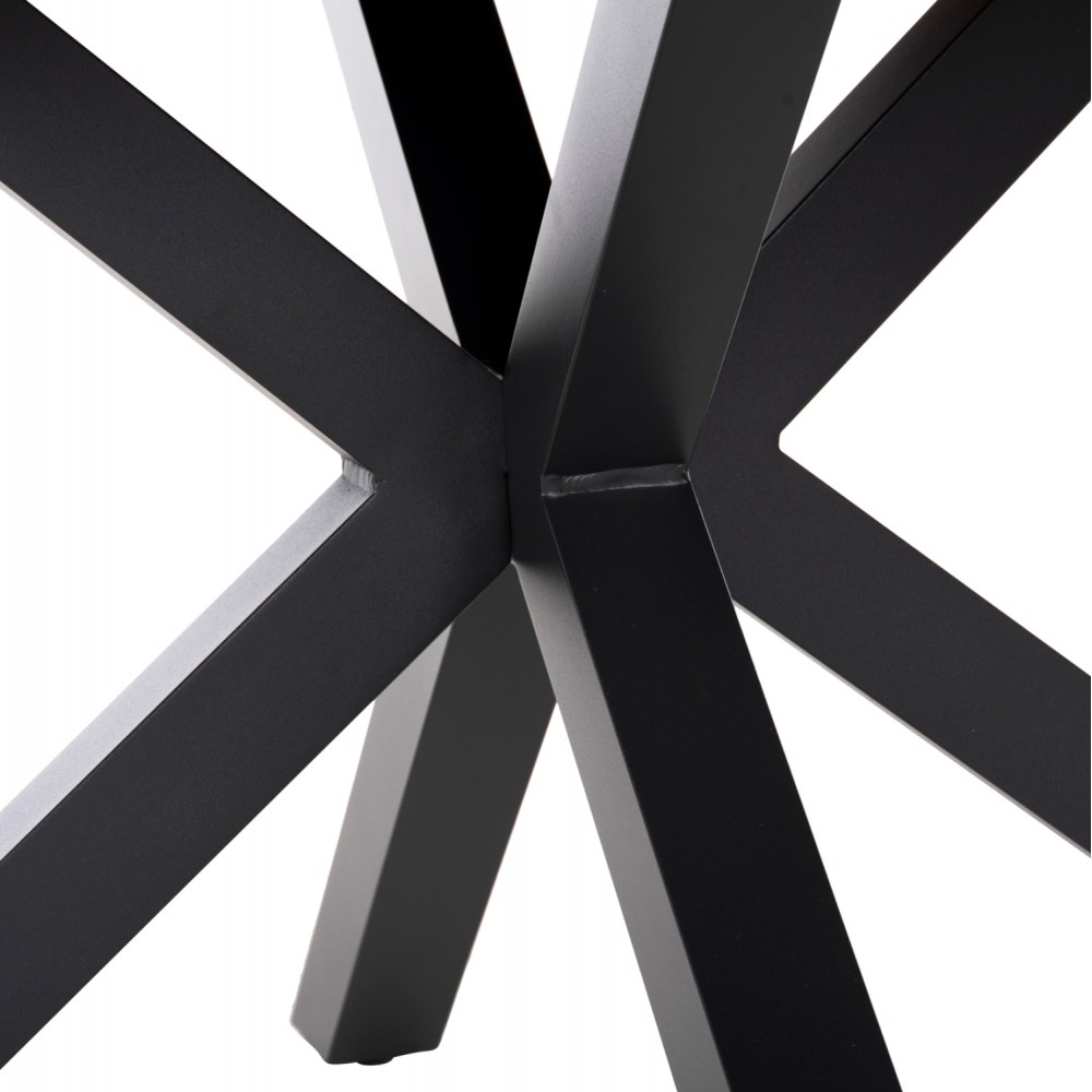 Τραπέζι στρόγγυλο ''MORIL'' από αλουμίνιο/ξύλο σε ανθρακί/φυσικό χρώμα Φ120