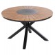 Τραπέζι στρόγγυλο ''MORIL'' από αλουμίνιο/ξύλο σε ανθρακί/φυσικό χρώμα Φ120