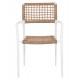 Πολυθρόνα "TRILAN" από αλουμίνιο/rattan σε λευκό/φυσικό χρώμα 55,5x55x84
