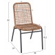 Καρέκλα "SPANO" από αλουμίνιο/rattan σε ανθρακί/μπεζ χρώμα 46x59x80
