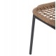 Καρέκλα "SPANO" από αλουμίνιο/rattan σε ανθρακί/μπεζ χρώμα 46x59x80