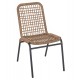 Καρέκλα "SPANO" από αλουμίνιο/rattan σε ανθρακί/μπεζ χρώμα 46x59x80
