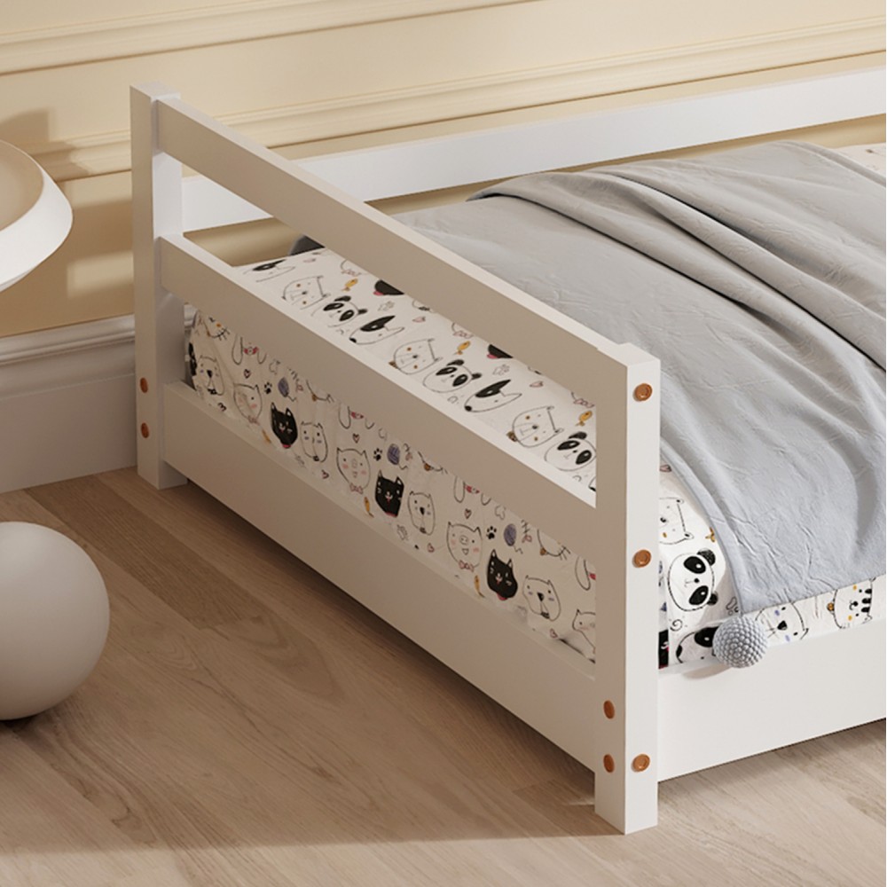 Κρεβάτι ''HOUSER'' μονό από ξύλο σε χρώμα λευκό για στρώμα 190x90