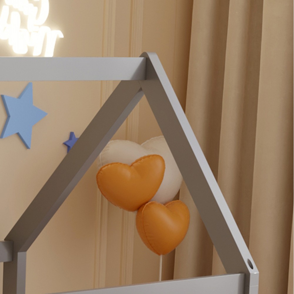 Κρεβάτι ''PEPE'' μονό από ξύλο σε χρώμα γκρι για στρώμα 190x90