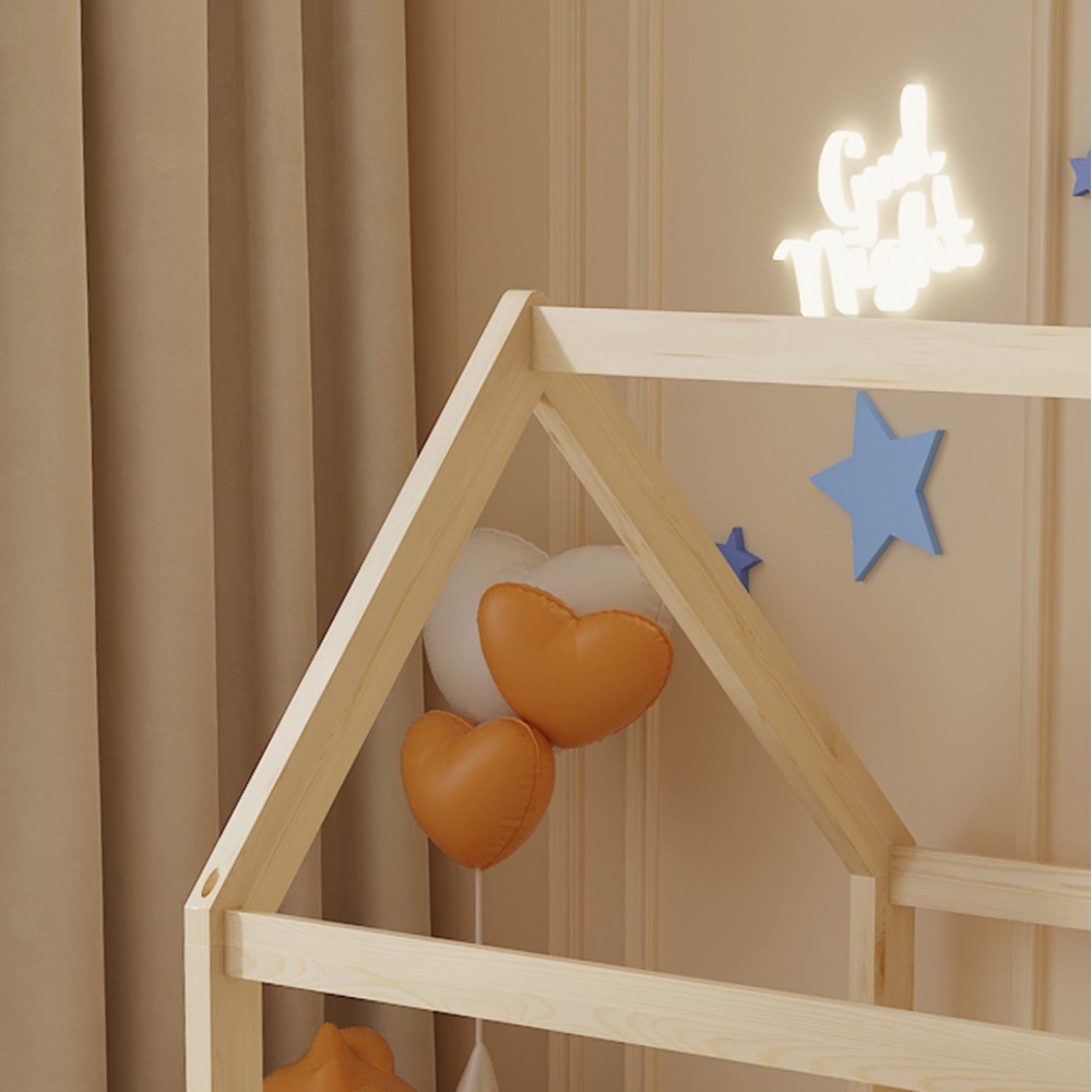 Κρεβάτι ''PEPE'' μονό από ξύλο σε χρώμα φυσικό για στρώμα 190x90