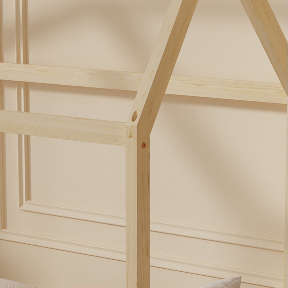 Κρεβάτι ''PEPE'' μονό από ξύλο σε χρώμα φυσικό για στρώμα 190x90