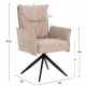 Πολυθρόνα "ZORIN" από μέταλλο/ύφασμα σε χρώμα μαύρο/μπεζ 64x66x94,5