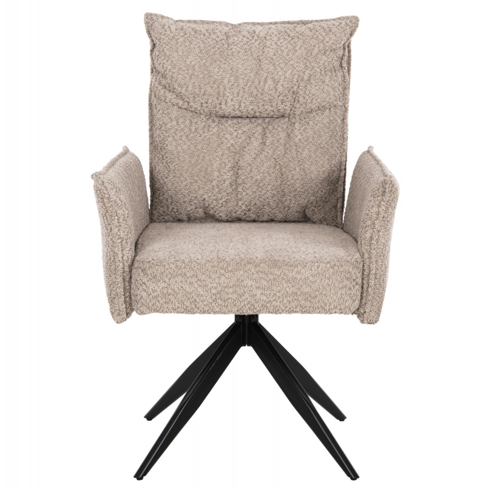 Πολυθρόνα "ZORIN" από μέταλλο/ύφασμα σε χρώμα μαύρο/μπεζ 64x66x94,5