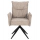 Πολυθρόνα "ZORIN" από μέταλλο/ύφασμα σε χρώμα μαύρο/μπεζ 64x66x94,5